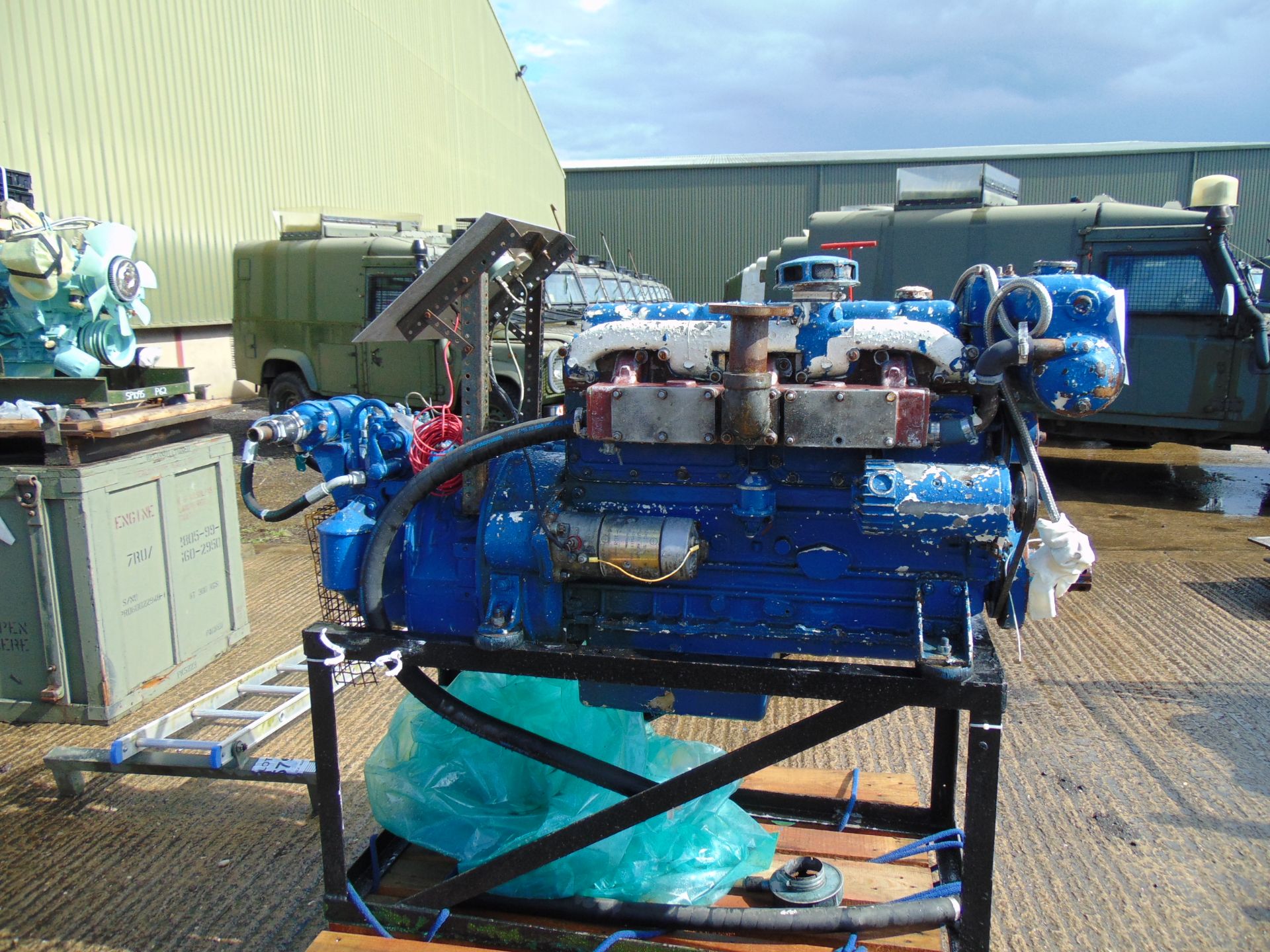 Perkins 6cyl Marine Diesel Engine with Gearbox and Controls as shown from MoD - Image 10 of 11