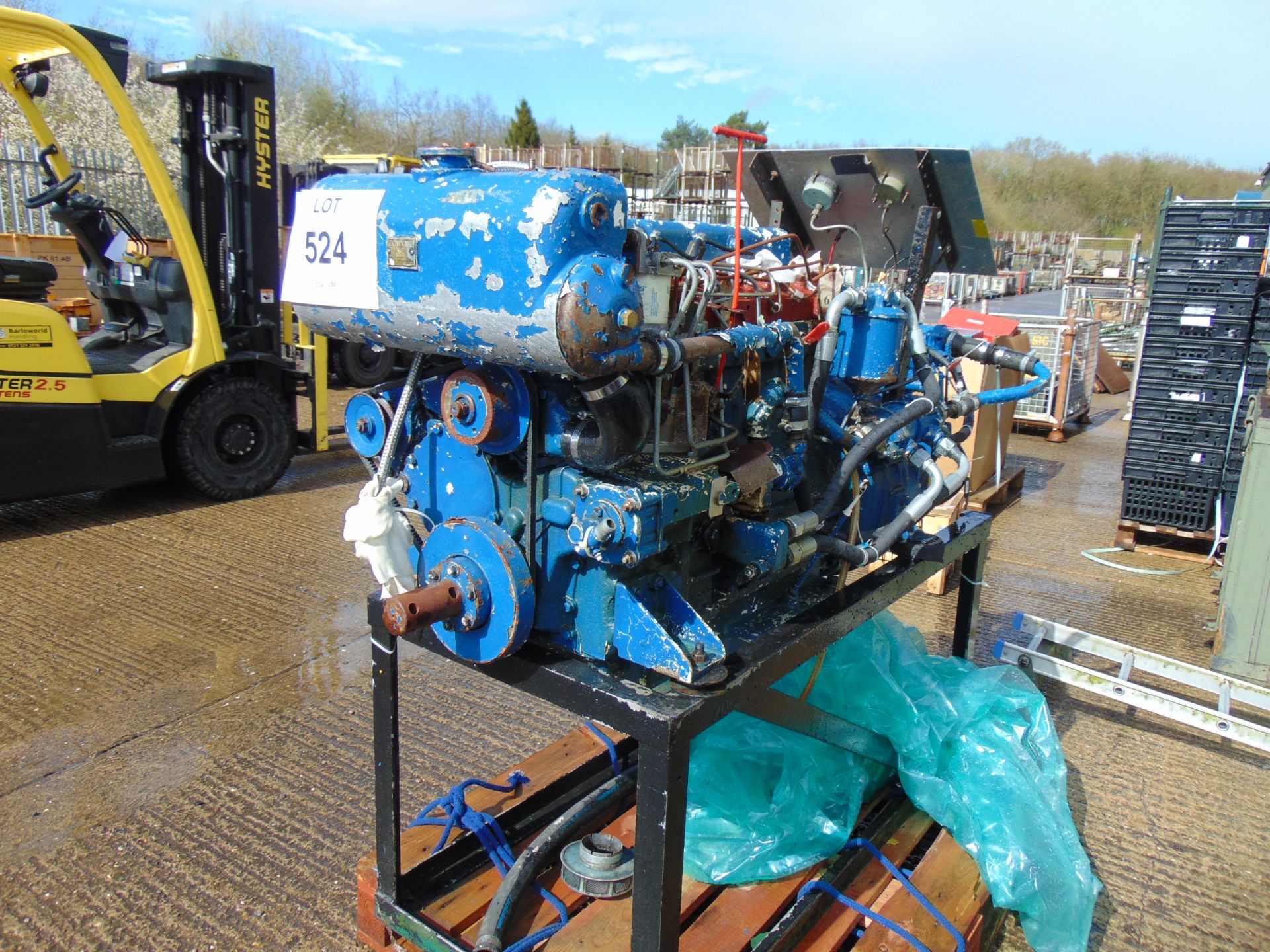 Perkins 6cyl Marine Diesel Engine with Gearbox and Controls as shown from MoD - Image 4 of 11