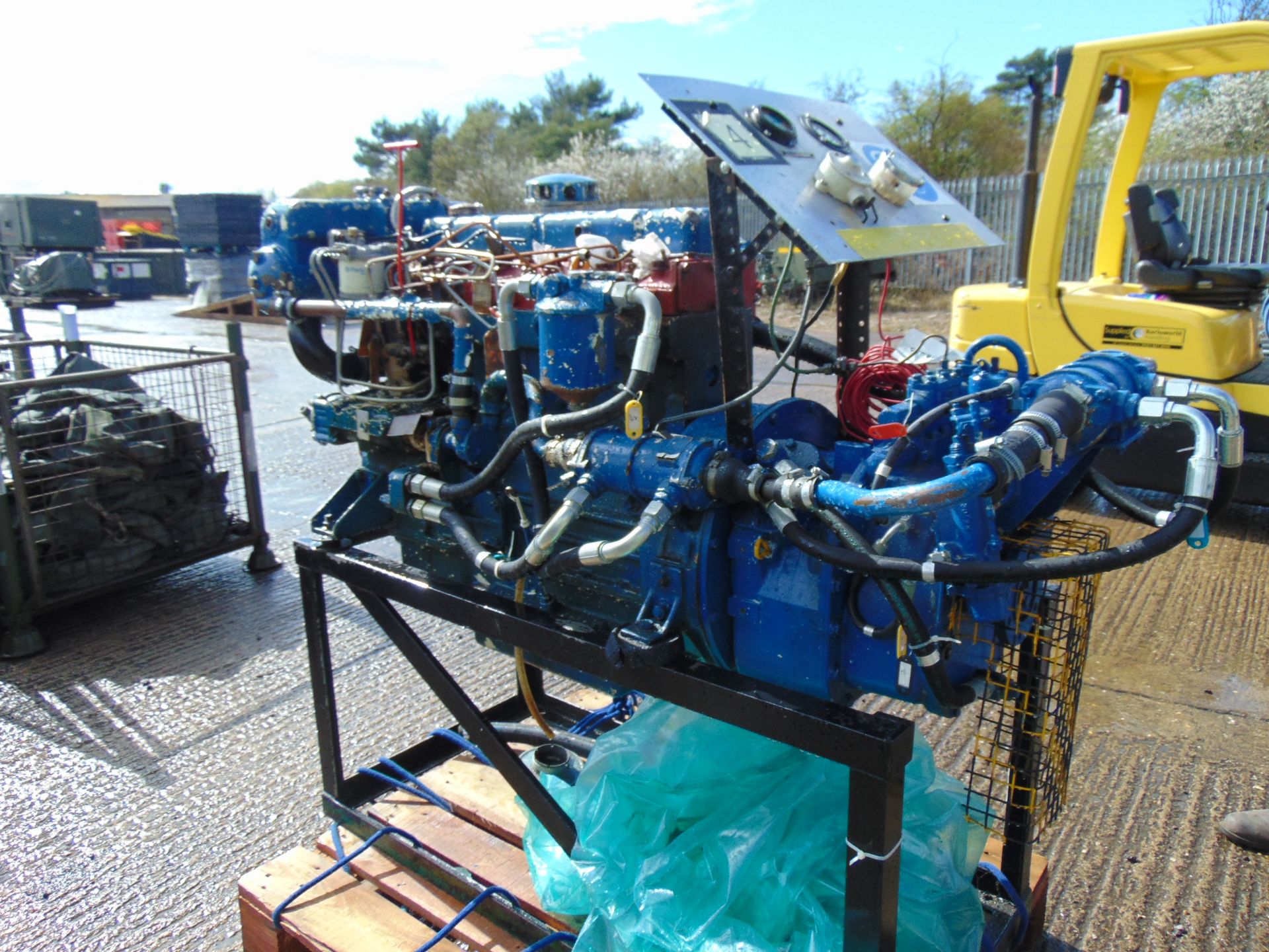 Perkins 6cyl Marine Diesel Engine with Gearbox and Controls as shown from MoD - Image 6 of 11