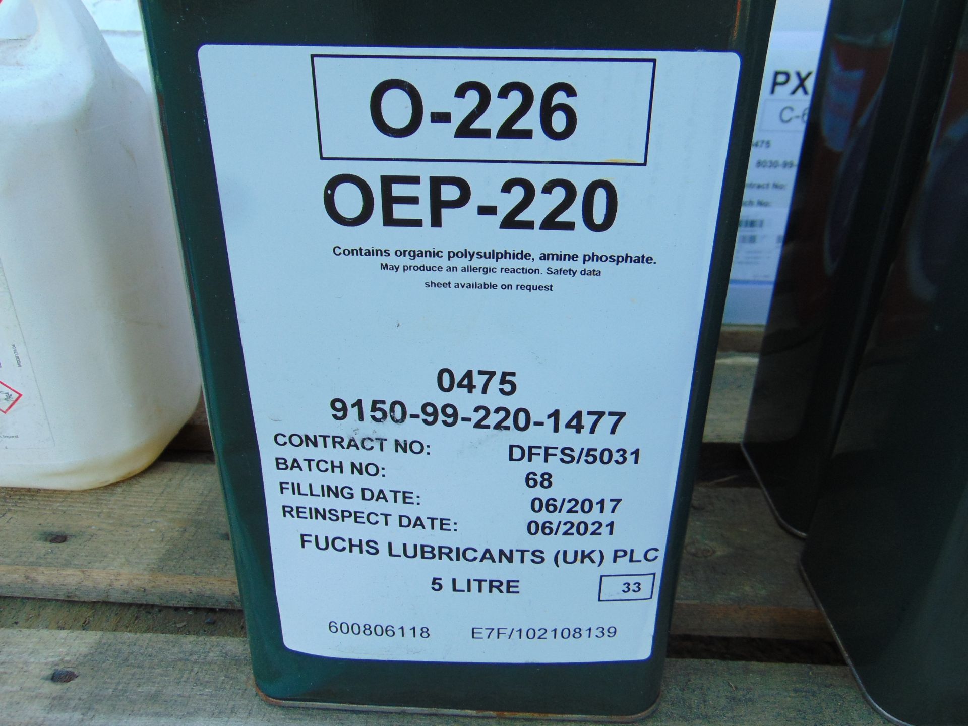 2x 5 litre Drums of OEP-220 Lubricating Gear Oil for extreme pressures Grade SAE 80W-90 - Image 2 of 2