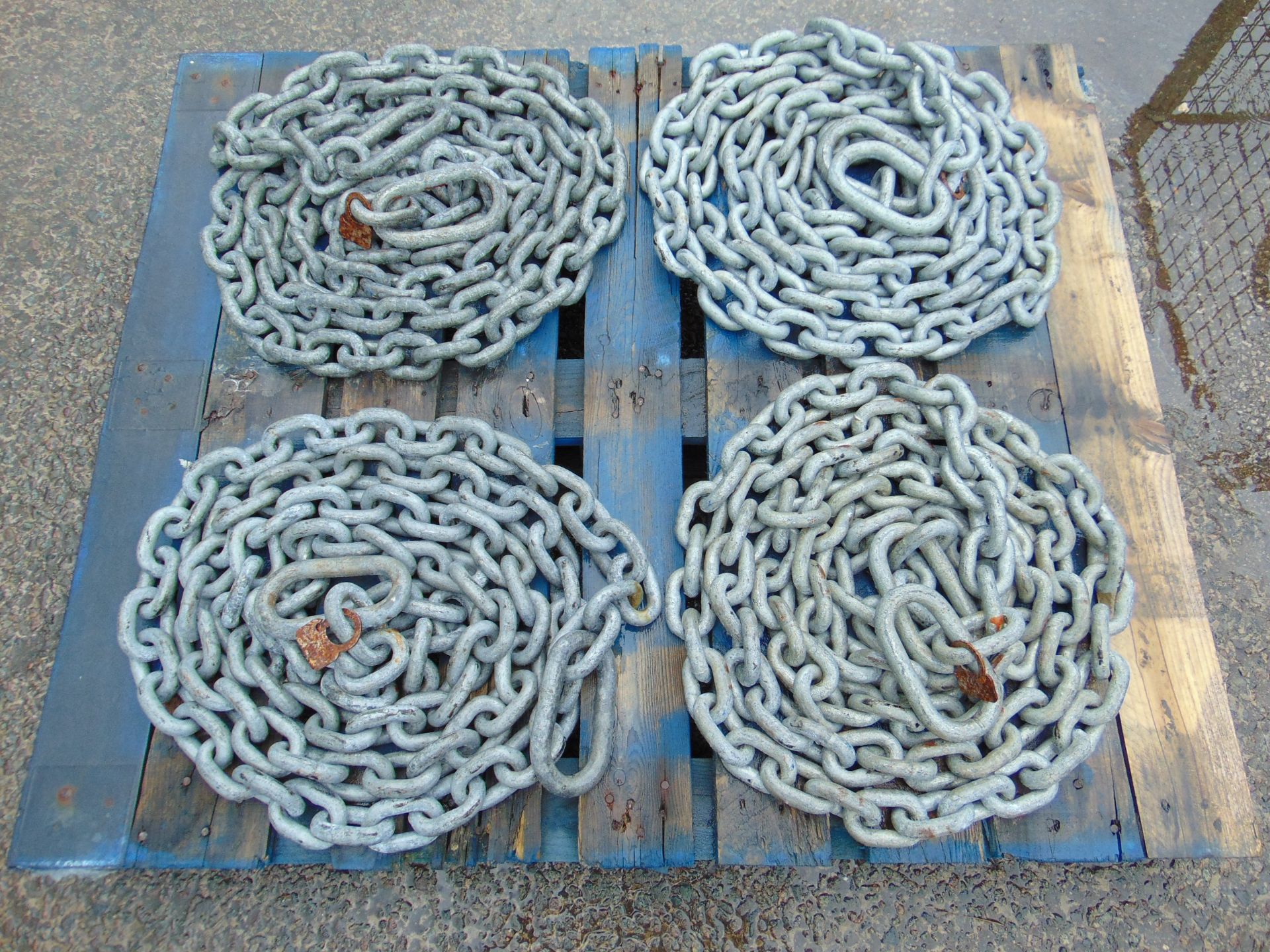 4 x 5m Galvanised Mooring Chain Assys