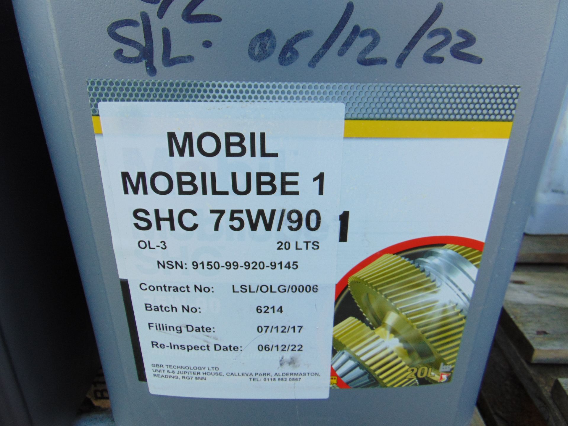 3x 20 litre Drums of Mobil Mobilube 1 SHC 75W90 High Performance Synthetic Gear Oil - Image 2 of 2