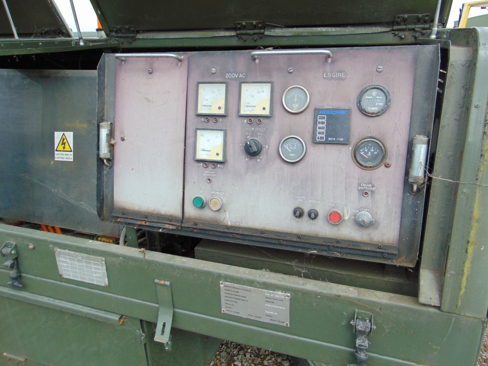 90 KVA 72 KW Diesel GPU Generator. fitted Cummins 6 cly Diesel 2172 hrs From RAF - Image 9 of 18