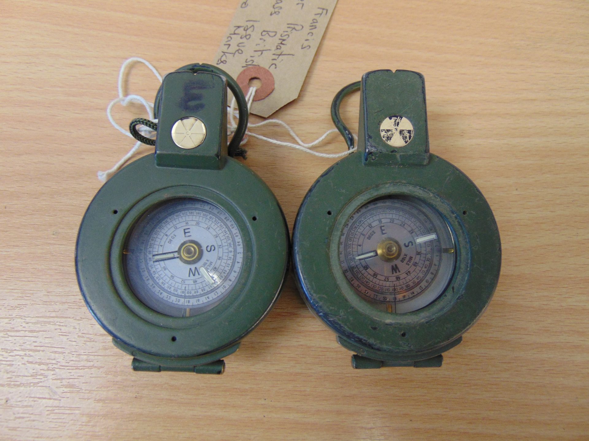 2 x Francis Baker Prismatic Compass British Army issue Nato Marks - Image 3 of 4