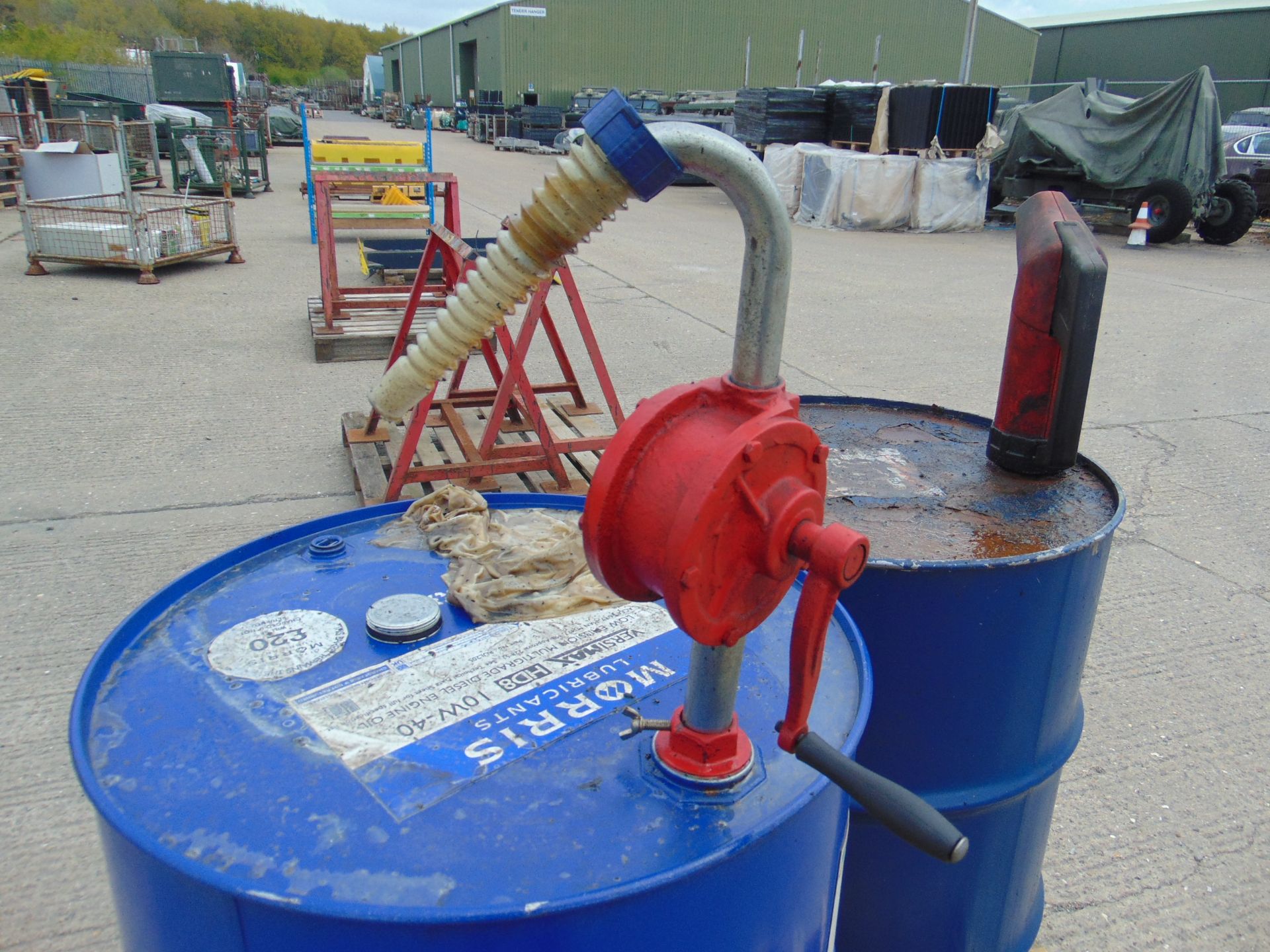 2x 205 Litre Steel Drums C/W Pumps - Image 2 of 3