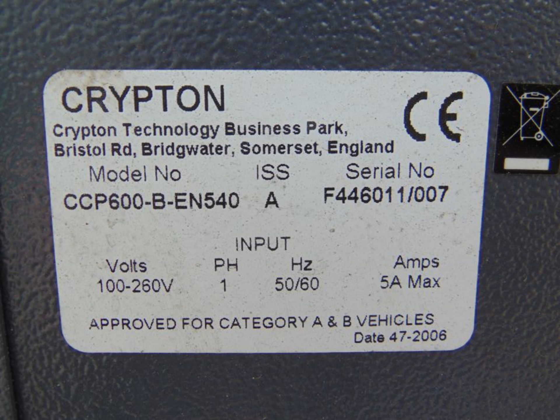 Crypton CCP600 Emissions Analyser - Image 7 of 7