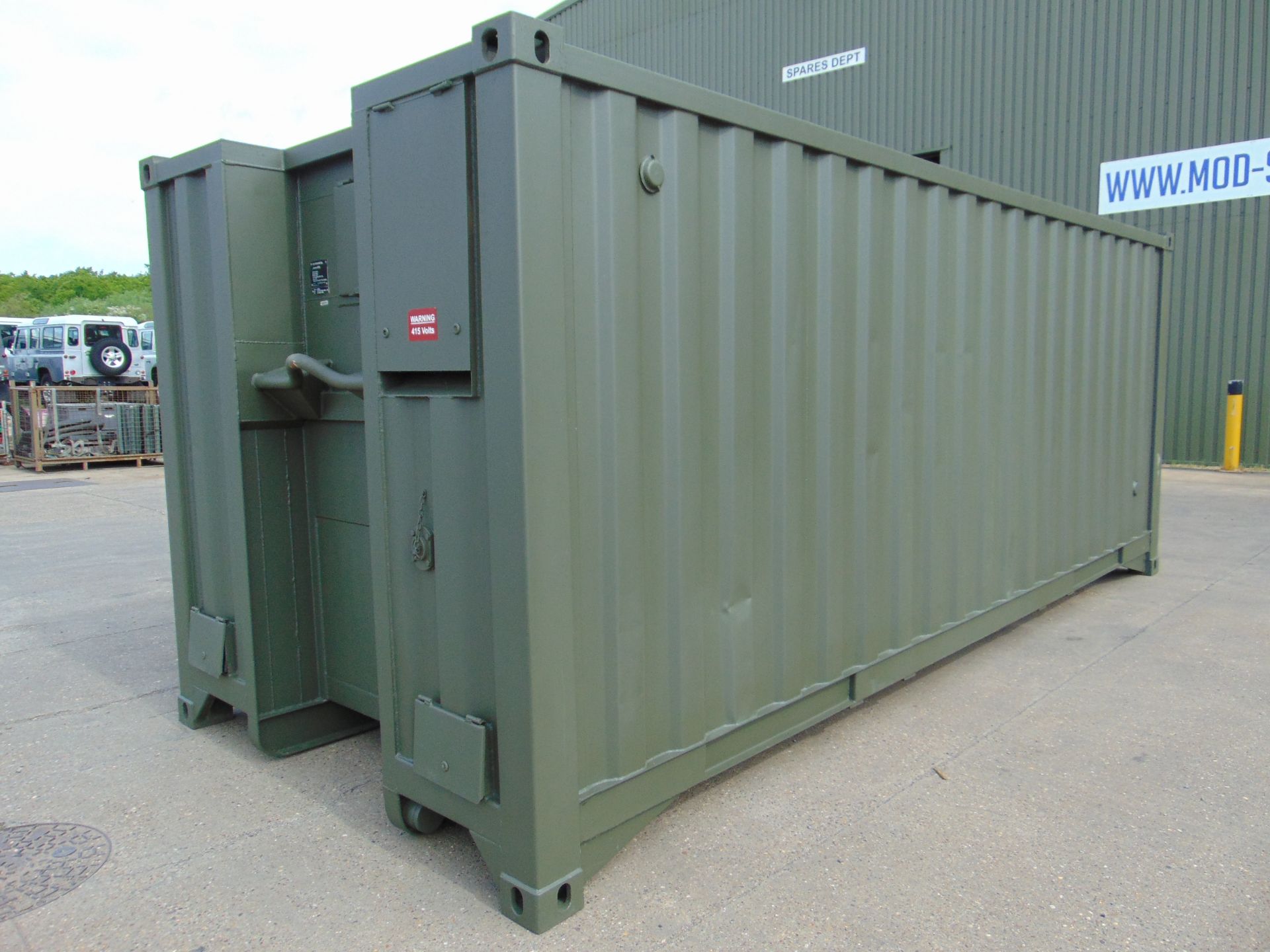 Demountable Front Line Ablution Unit in 20ft Container with hook loader, Twist Locks Etc