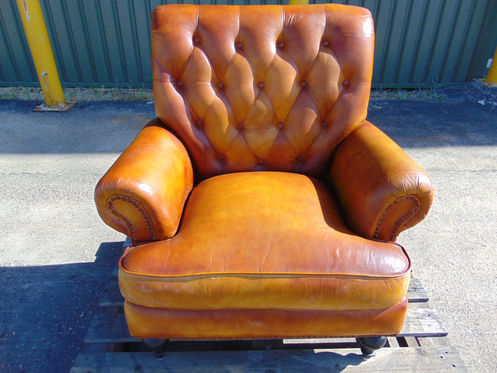 ** Brand New ** High Back Button Leather Chair - Image 2 of 10