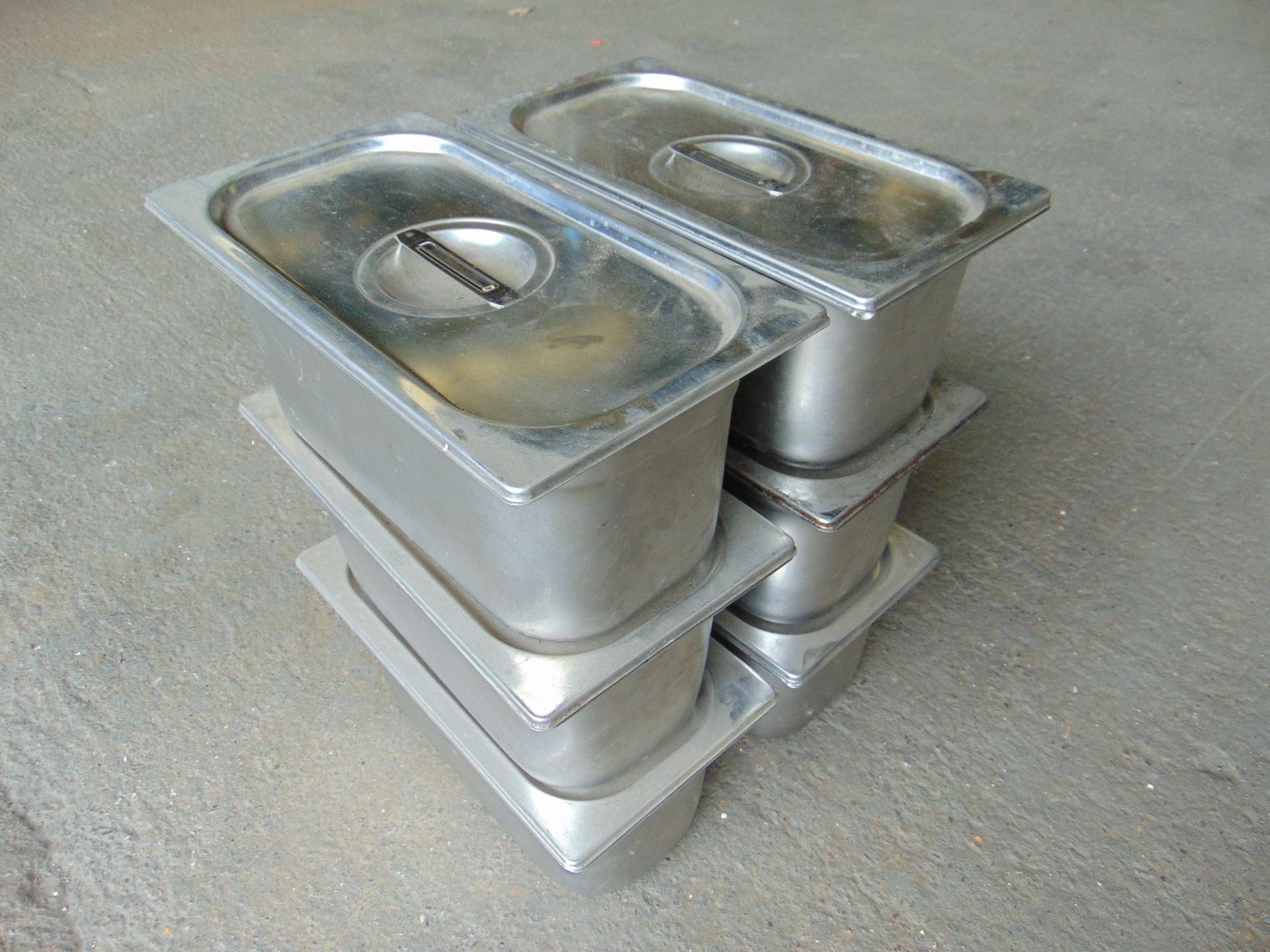 6 x Stainless Steel British Army Bourgeat Gastronorm Pans as shown