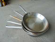5 x Stainless Steel British Army Large Frying Pans as shown