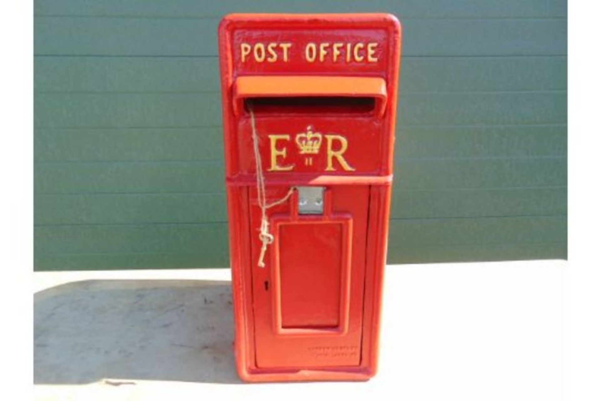 ER Red Post Box C/w Keys, collection times, etc