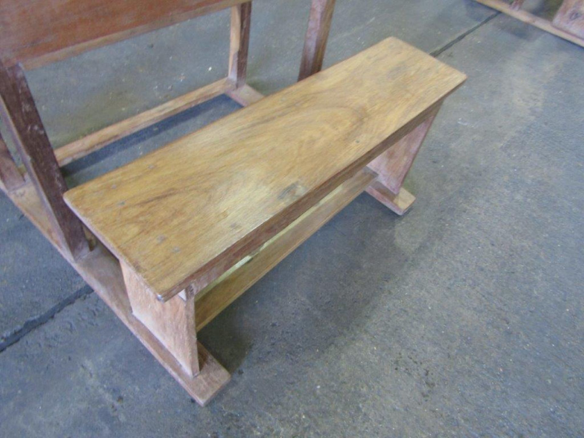 Vintage Oak Double Seat School Desk - Image 7 of 7