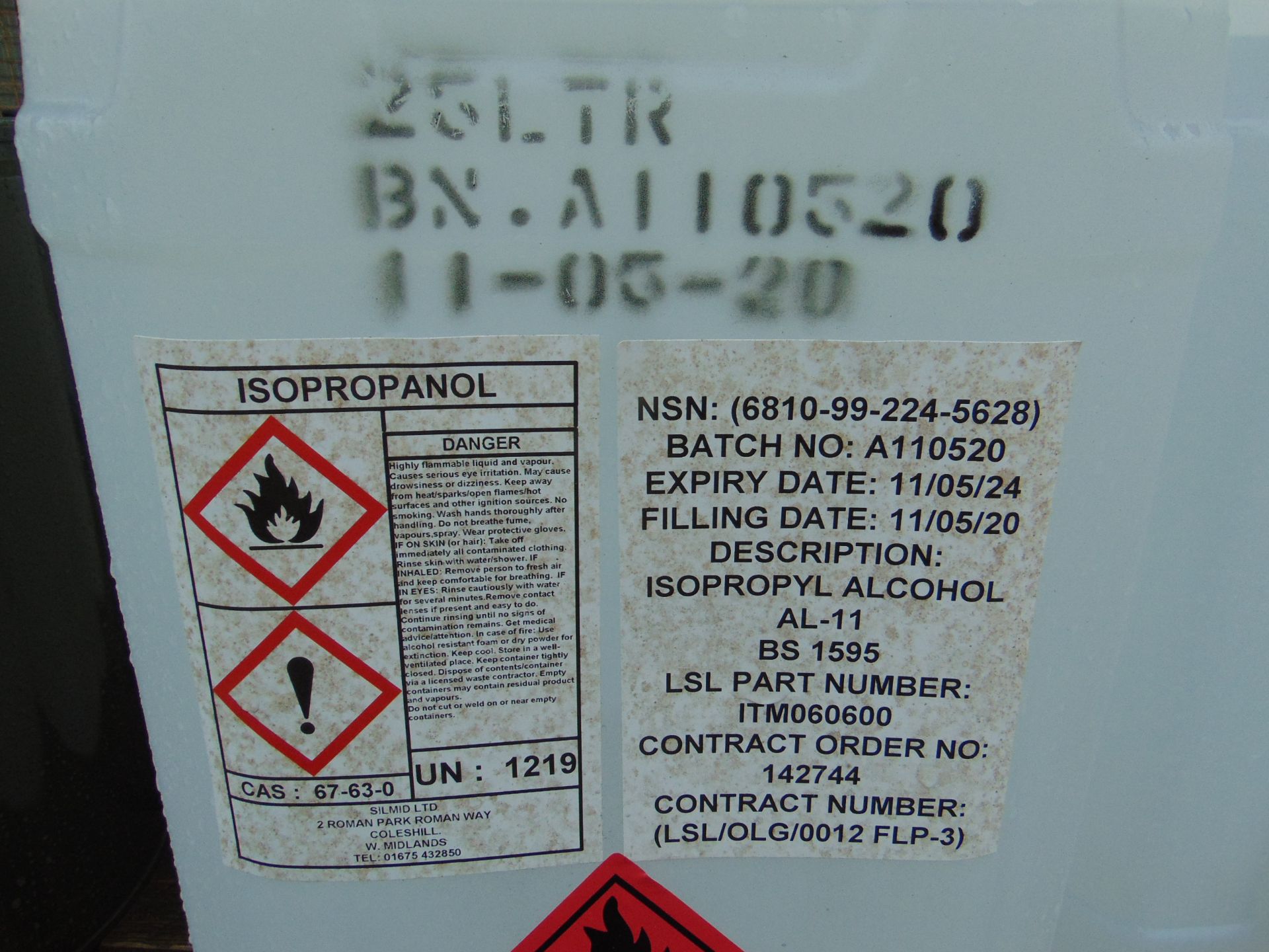 5x 25 Litre Drums of Isopropanol - Image 2 of 2