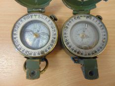 2x Stanley London British Army Issue Brass Compass in Mils Nato Marks.