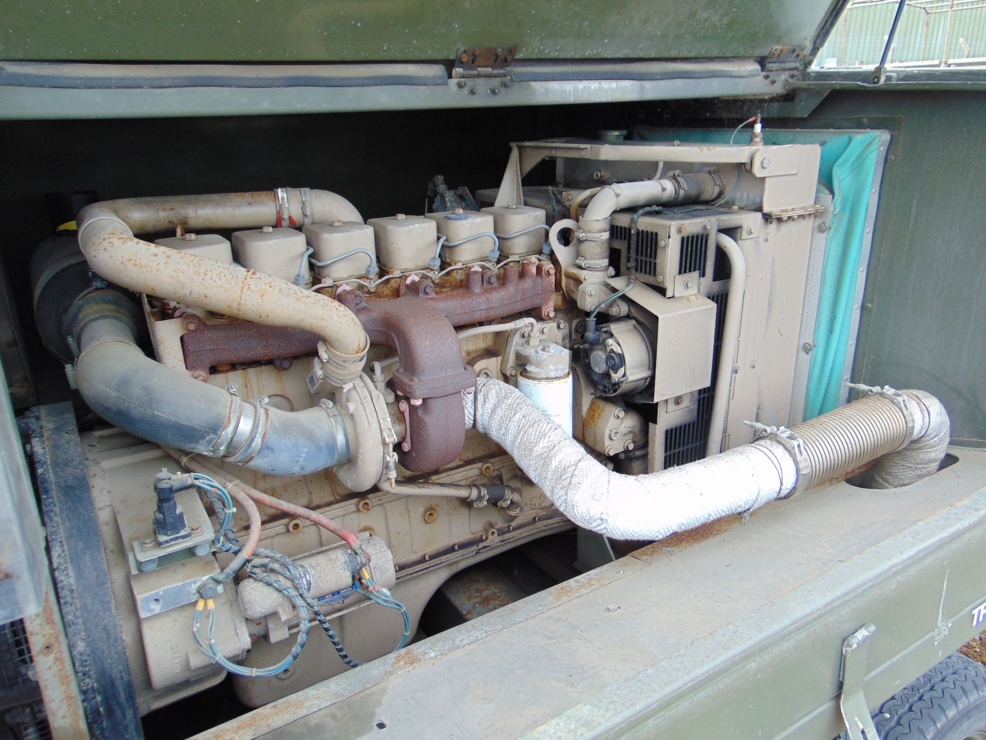 60 KVA plus 28 Vdc Diesel GPU Generator.Cummins 6 cly Diesel 3600 hrs From RAF - Image 15 of 17