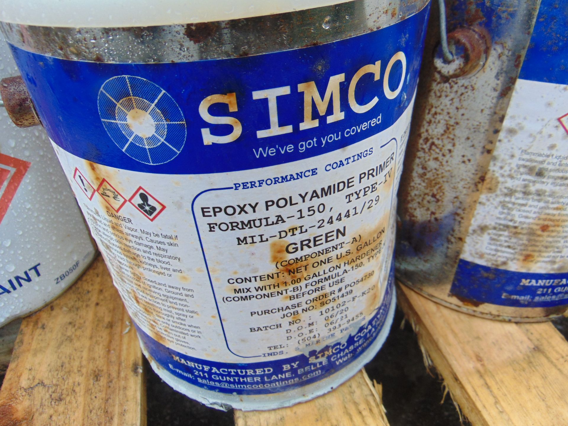 3x 4.6 Litre Drums of Simco 2 Part Epoxy Polyamide Based Paint Primer Green & 1x Interzone 954 - Image 2 of 5