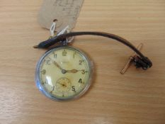Leonidas GSTP WW2 Mechanical Pocket Watch with Strap and Button Holder Glass Loose