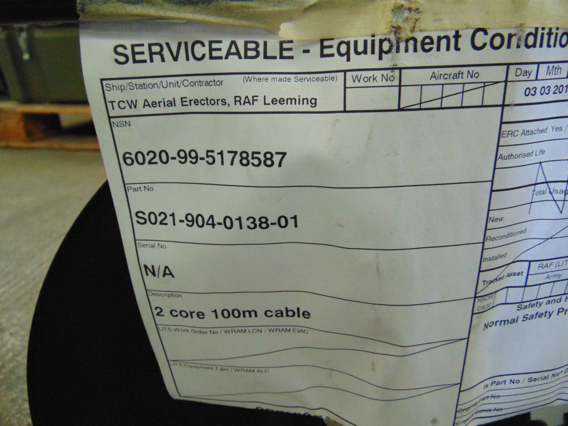 100m 2 Core Portable Cable Reel Unissued as shown - Image 5 of 5