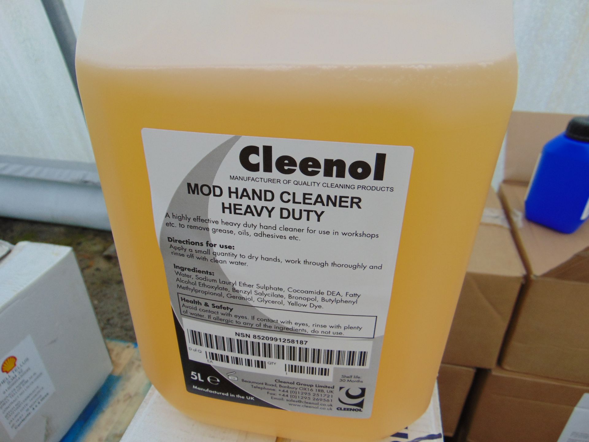 6x Unissued 5L Cleenol MoD Heavy Duty Hand Cleaner - Image 2 of 2