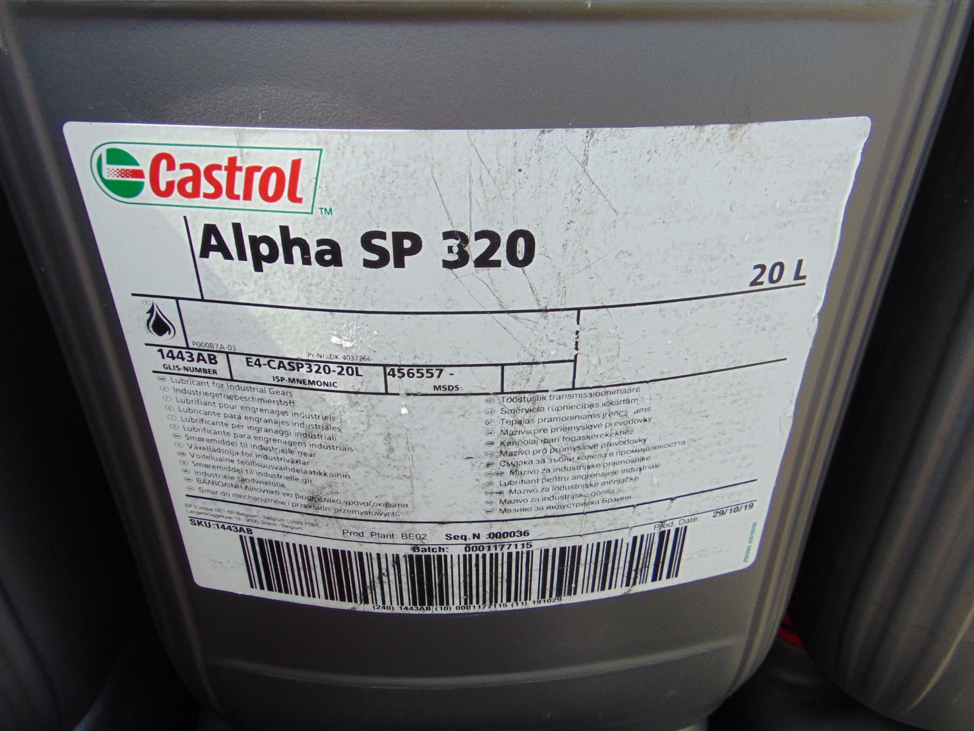 23x Unissued 20L Drums of Castrol Alpha SP320 Extreme Pressure Gear Oil - Image 3 of 3