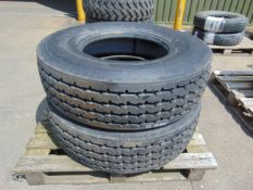 2x Michelin XZY-2 12.00 R22.5 Tyres