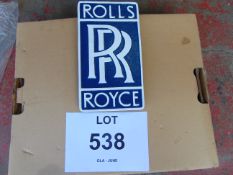 Aluminium hand painted Rolls Royce hanging sign 30 x 17 cms