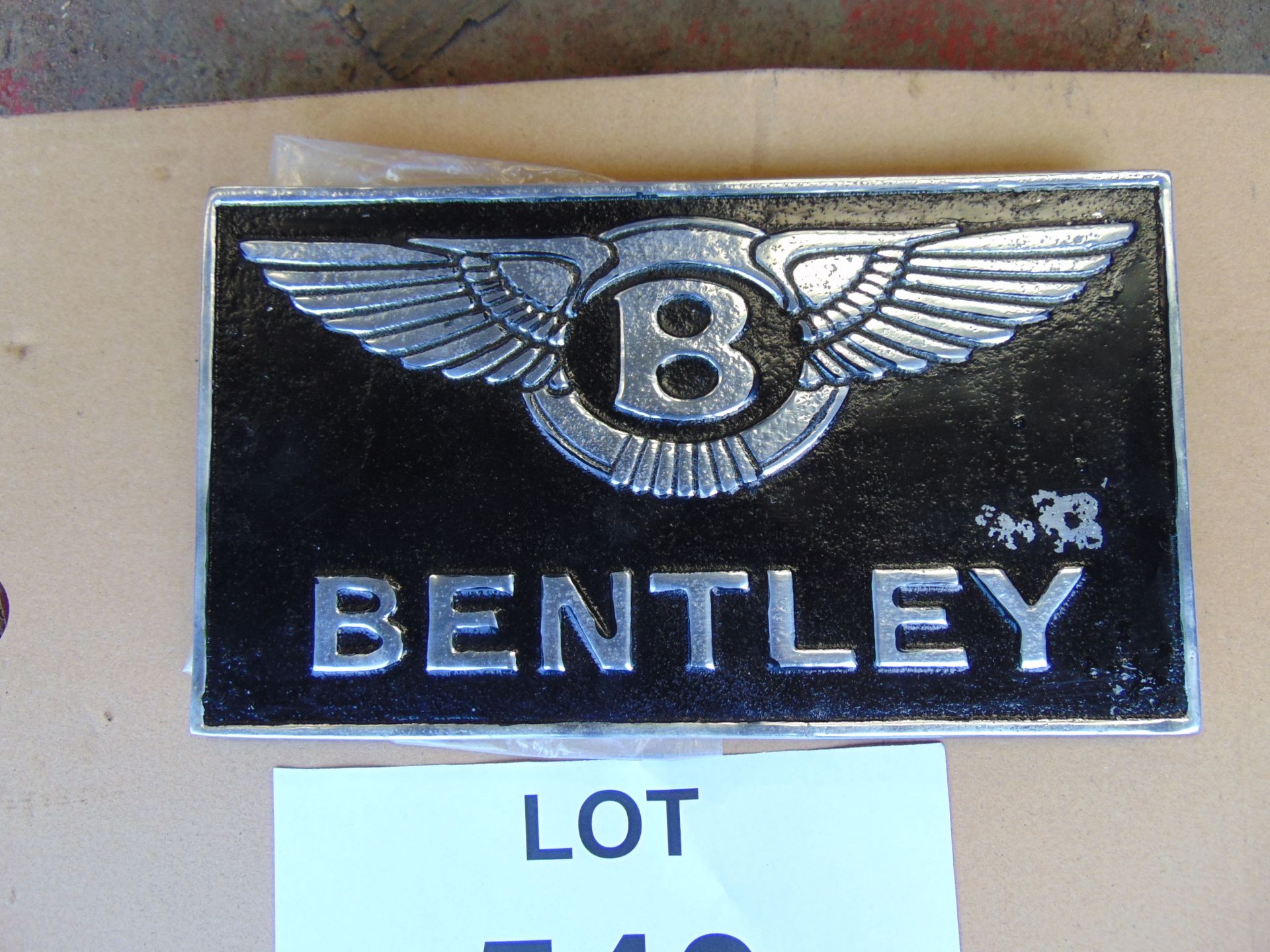 Polished Aluminium Bentley Cars hanging sign as shown 30 x 17 cms