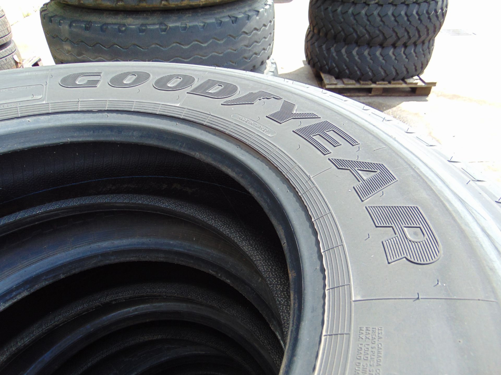 4x Goodyear Marathon LHT 11R 22.5 Tyres - Image 5 of 7