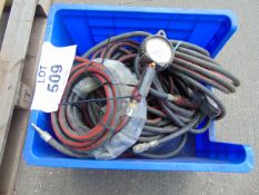 6 x Schrader Air Lines / Tyre Inflators with Parts Large bin as shown