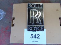 Polished Aluminium Rolls Royce hand painted hanging sign 29 x 16 cms