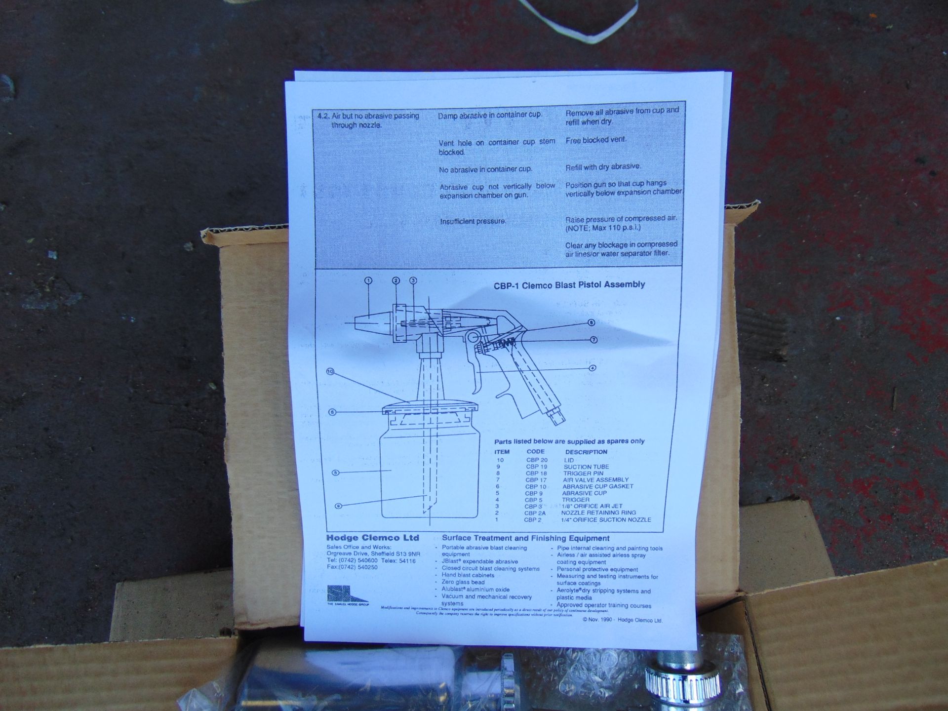 Hodge Clemco Unissued Shot Blasting Gun MoD Reserve Stocks in Original Box - Image 3 of 5