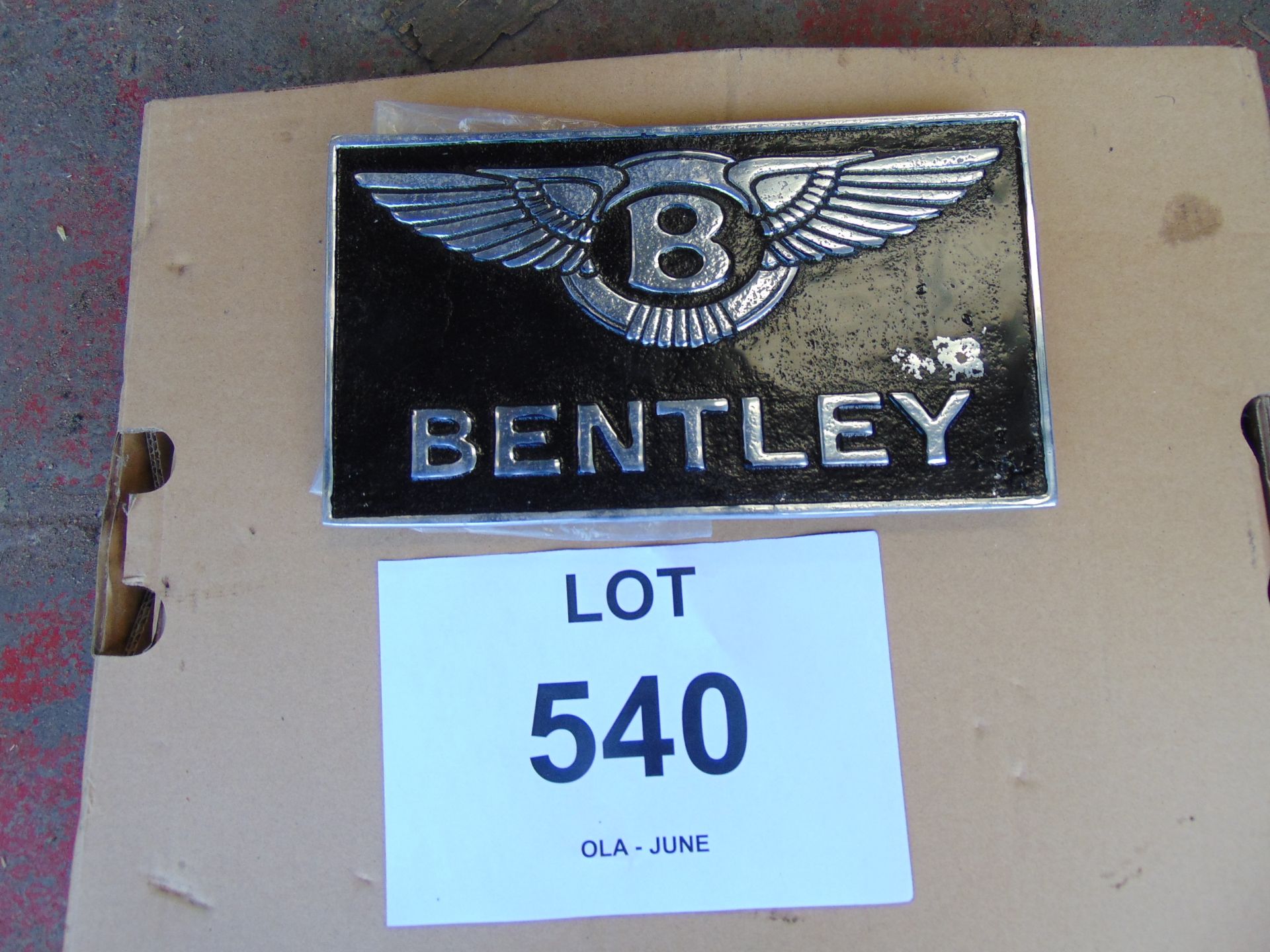 Polished Aluminium Bentley Cars hanging sign as shown 30 x 17 cms - Image 2 of 2