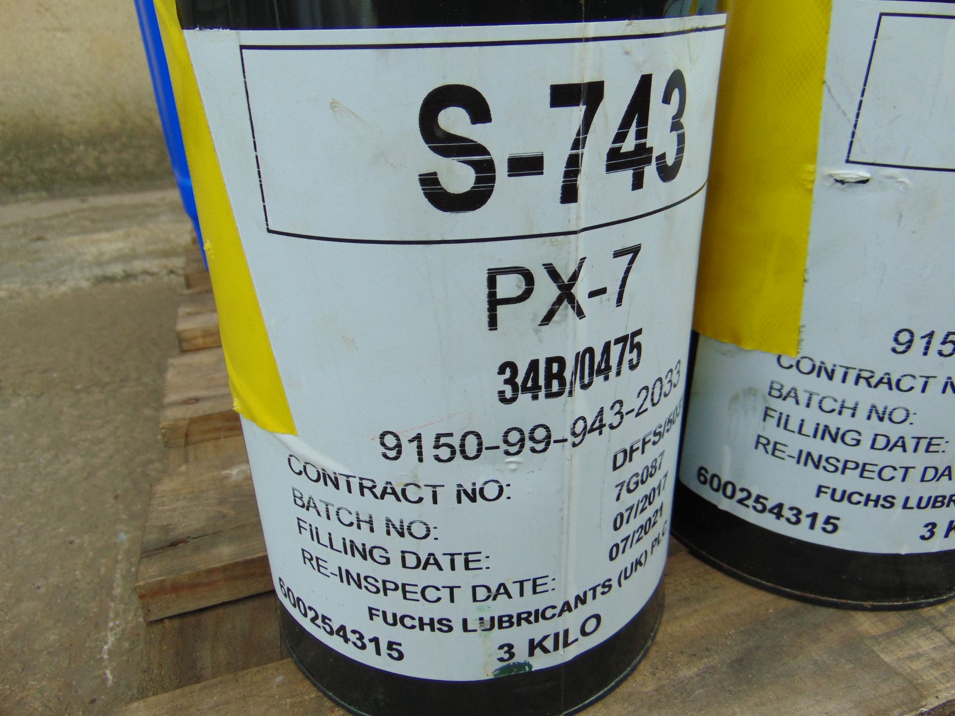 2x Unissued 3Kg Drums of PX-7 Lubricating Grease - Image 2 of 2
