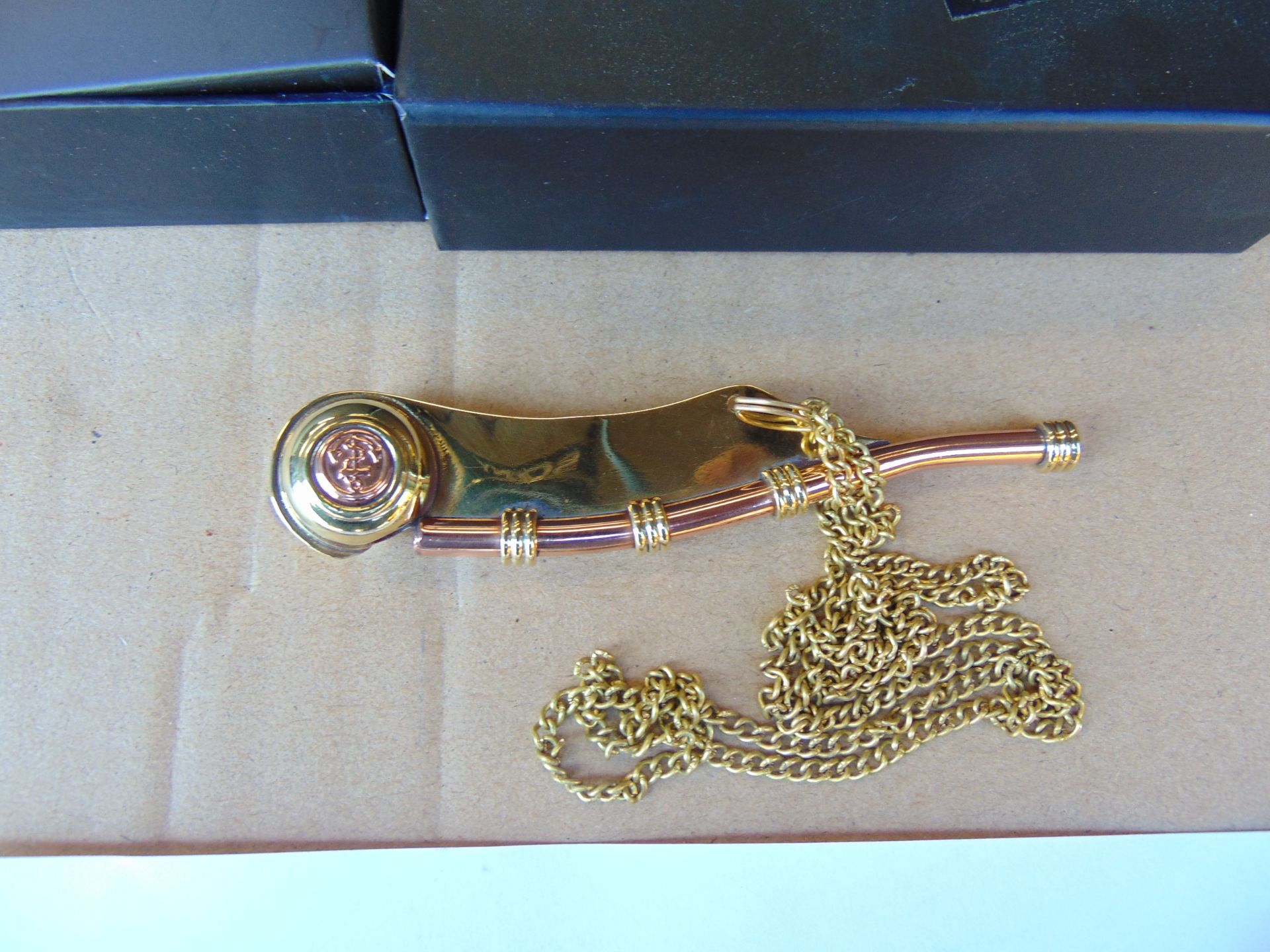 Very Nice New Unused Brass Bosuns Navy Whistle - Image 2 of 3