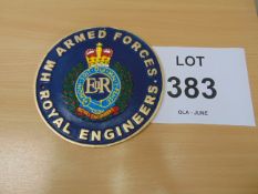 ROYAL ENGINEERS CAST IRON 24 CMS DIA HAND PAINTED WALL PLAQUE