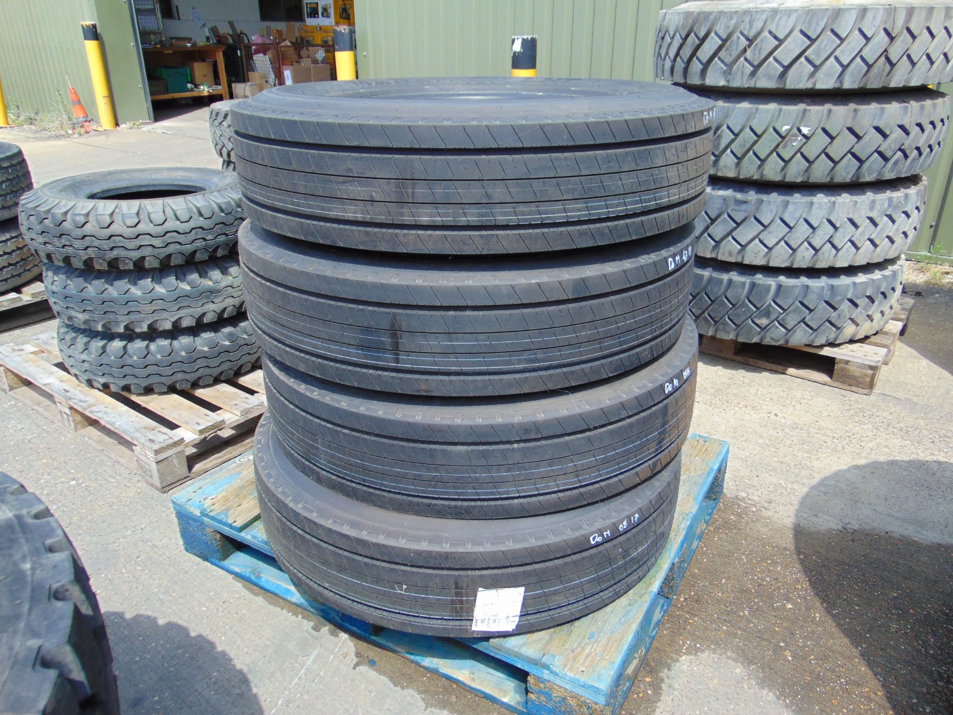 4x Goodyear Marathon LHT 11R 22.5 Tyres