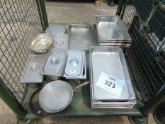 1 x Stillage of British Army Cooking Equipment as shown Stainless Steel