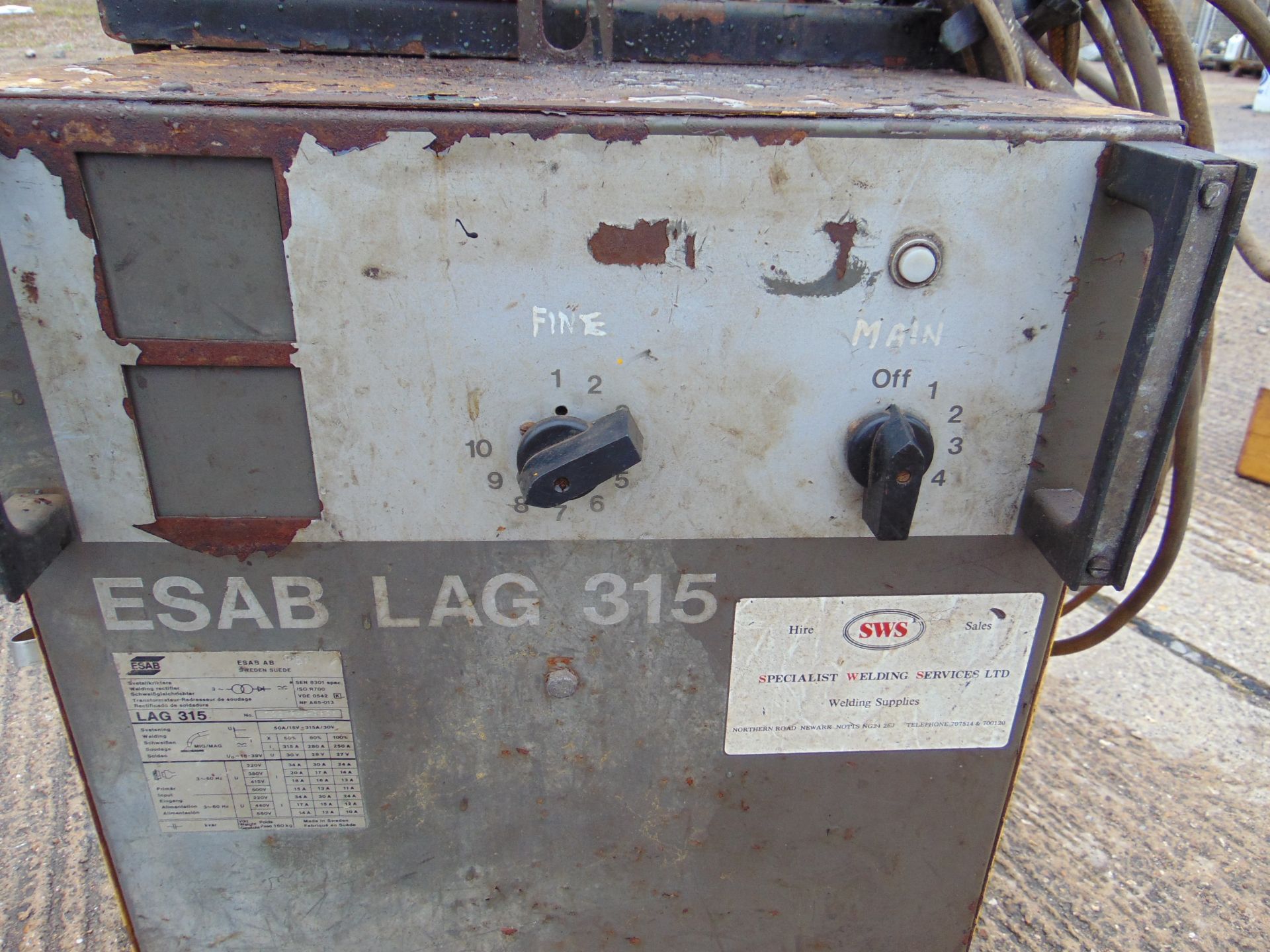 ESAB LAG 315 Mig Welder with Butters 2 Roll Wire Feed Unit - Image 3 of 11