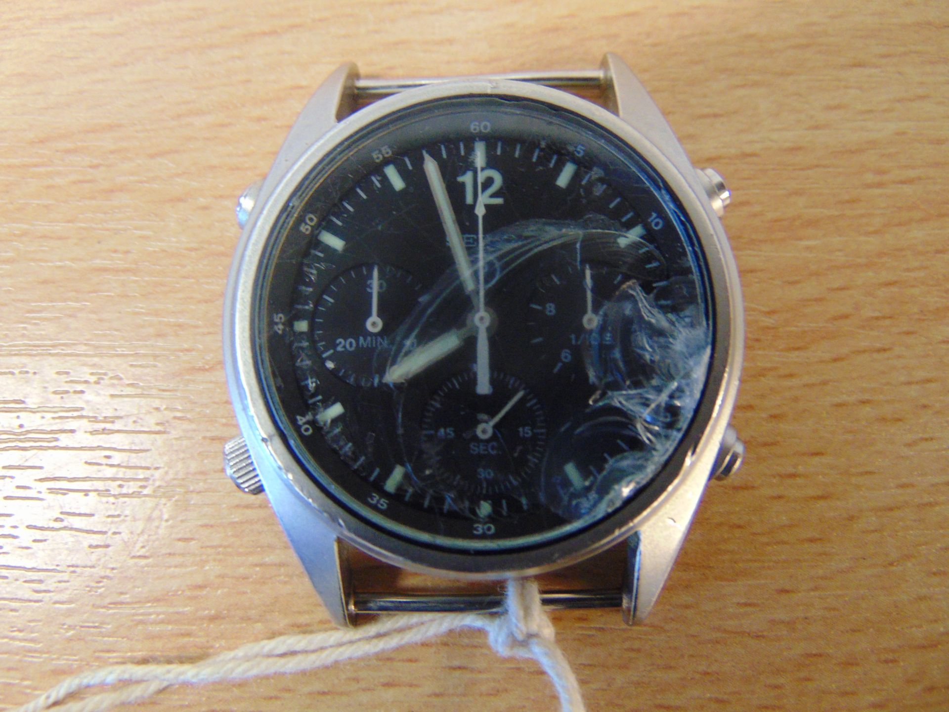 Seiko Gen 1 RAF issue Pilots Chrono Date 1988, Glass Cracked