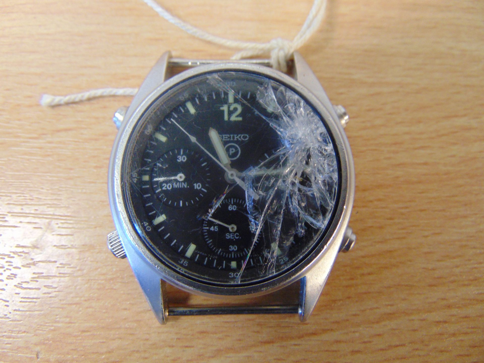 Seiko Gen 1 RAF issue Pilots Chrono Date 1988, Glass Cracked - Image 2 of 4