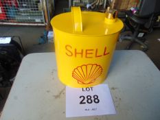 New and Unused Shell 2 Gall Oil can c/w Brass Cap