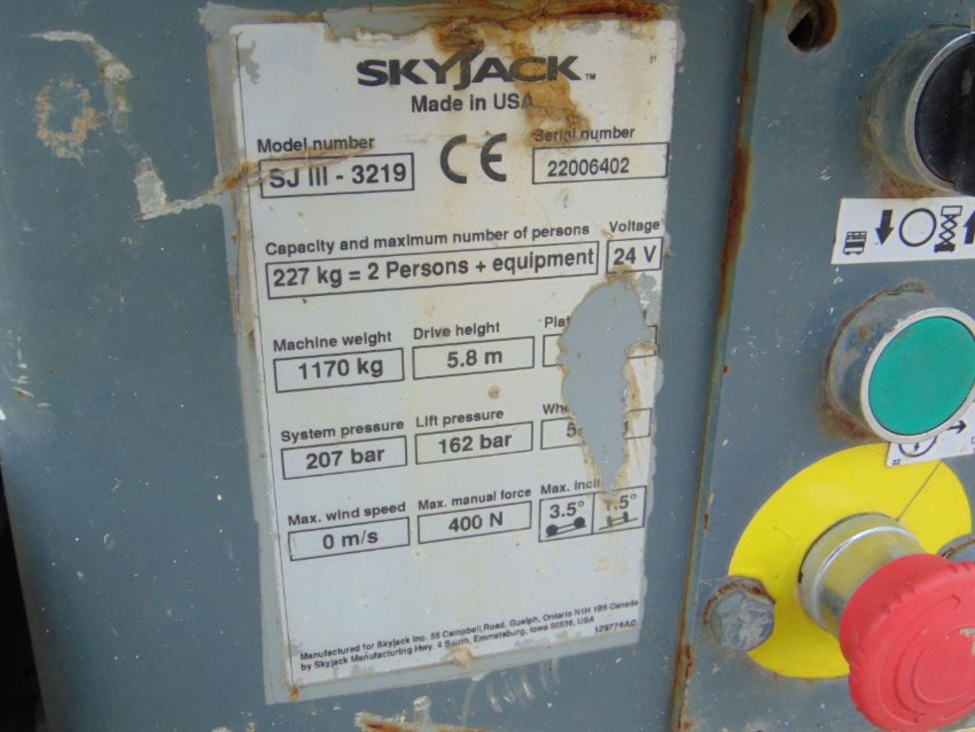 SKYJACK SJIII 3219 Electric Scissor Lift Access Platform ONLY 232 Hours! - Image 16 of 18