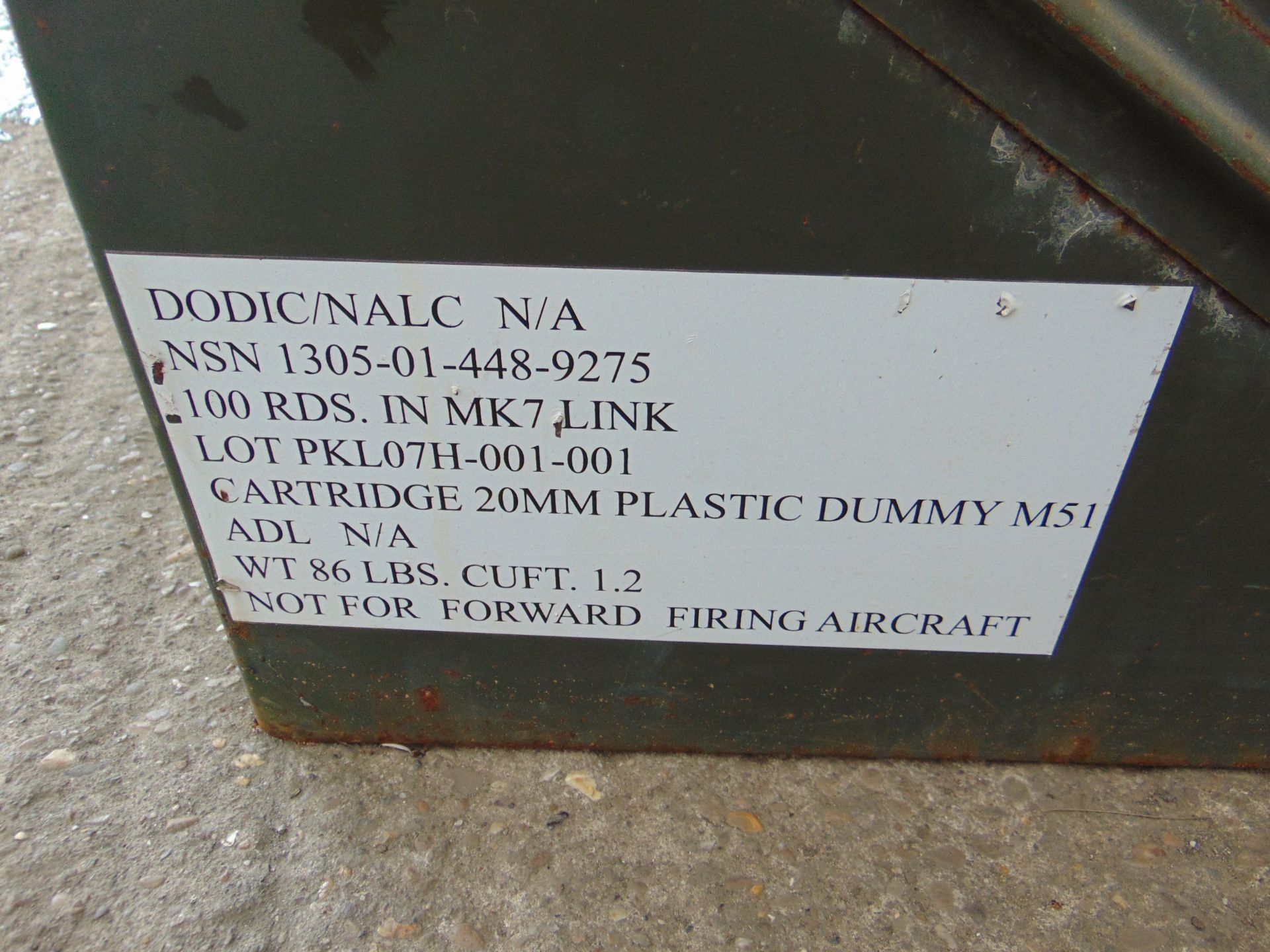 Very Rare AMMO Box containing 85 Dummy 20 mm Shells in Links - Image 7 of 7