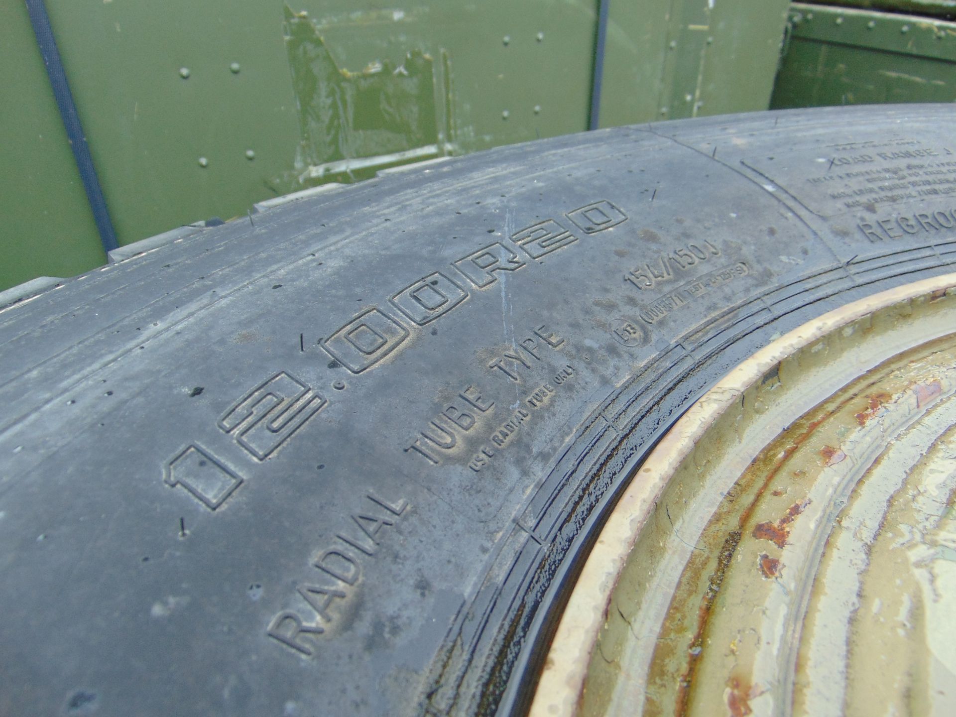 Qty 4 x Goodyear 12.00R20 G388 Unisteel tyres, unused still with bobbles fitted on 8 stud rims - Image 9 of 9
