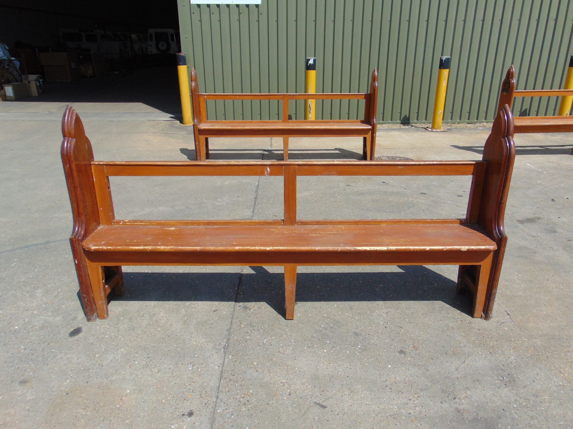 Victorian Era Pitch Pine Church Pew c/w Attractive Decorative Scrolls