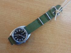 CWC W10 BRITISH ARMY SERVICE WATCH MECHANICAL MOVEMENT NATO MARKS AND BROAD ARROW SN.1678 DATE 1980