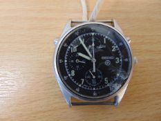 Seiko Gen 2 Pilots Chrono with date adjust RAF issue Nato Numbers, Date 1996, glass chipped