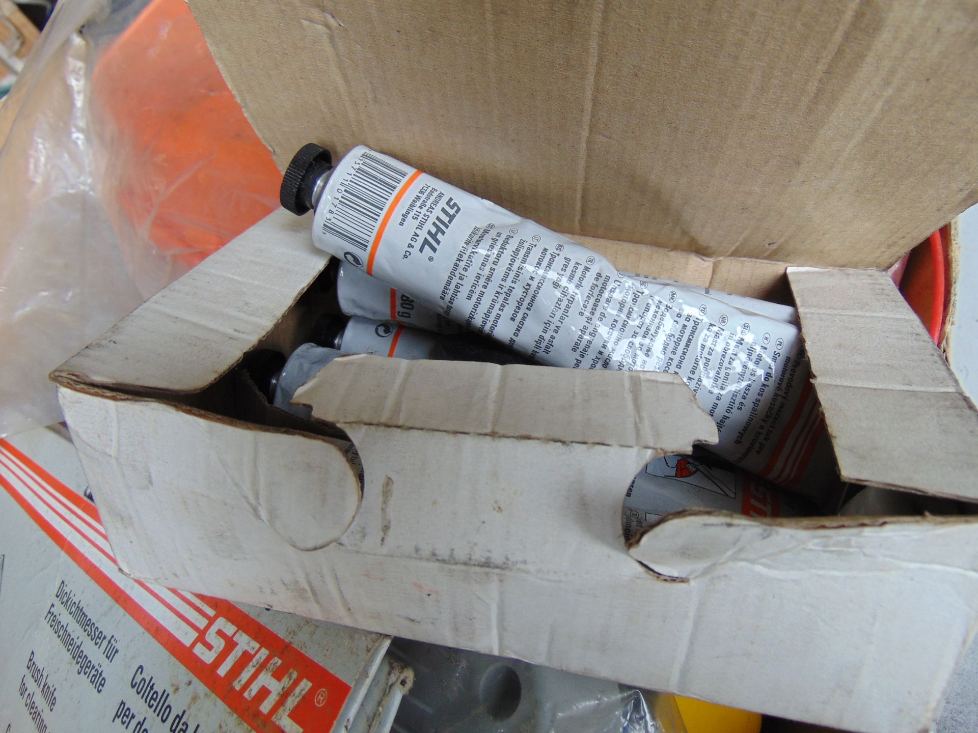 1 Box of Stihl chain saw and strimmer spares etc - Image 3 of 5