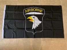 FLAG 101ST AIRBORNE - BLACK - 5FT X 3 FT - WITH METAL EYELETS