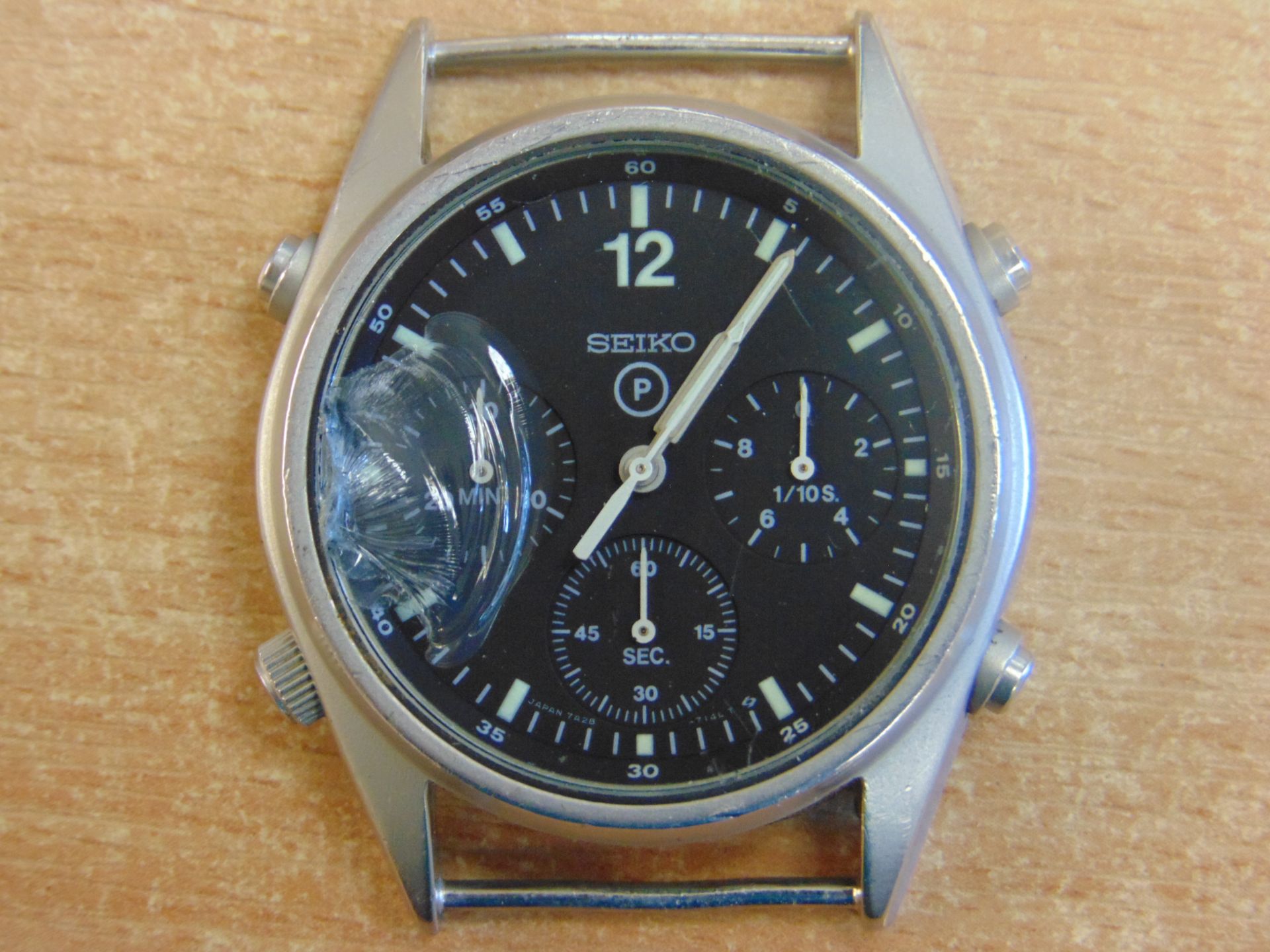 SEIKO GEN I PILOTS CHRONO NATO MARKS RAF HARRIER FORCE ISSUE DATE 1988 - CHIP IN GLASS - Bild 4 aus 8